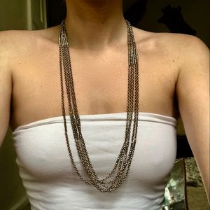NORDSTROM: DARK SILVER LAYERED CHAIN NECKLACE